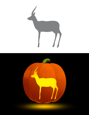 Easy Antelope Pumpkin Stencil