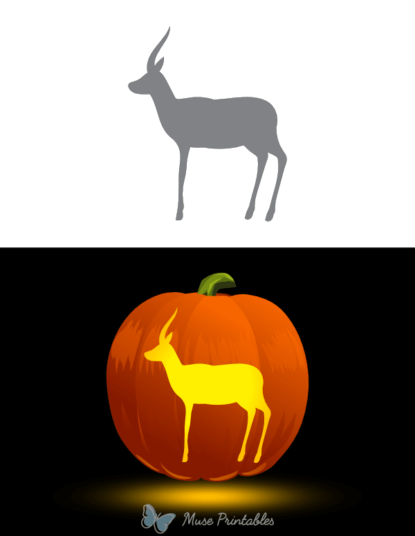 Easy Antelope Pumpkin Stencil