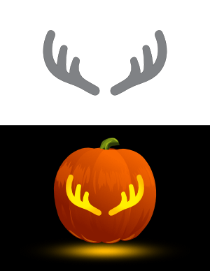 Easy Antlers Pumpkin Stencil