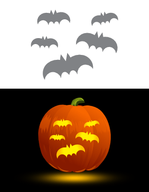 Easy Bats Pumpkin Stencil