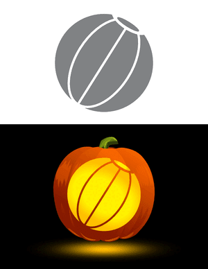 Easy Beach Ball Pumpkin Stencil