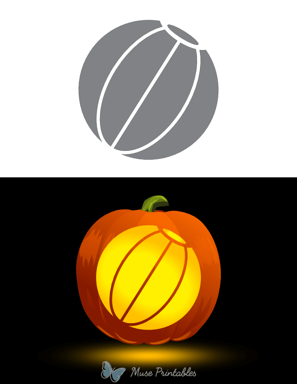 Easy Beach Ball Pumpkin Stencil