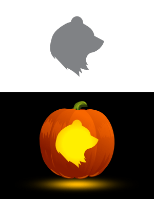Easy Bear Head Pumpkin Stencil