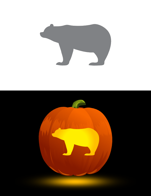 Printable Easy Bear Pumpkin Stencil