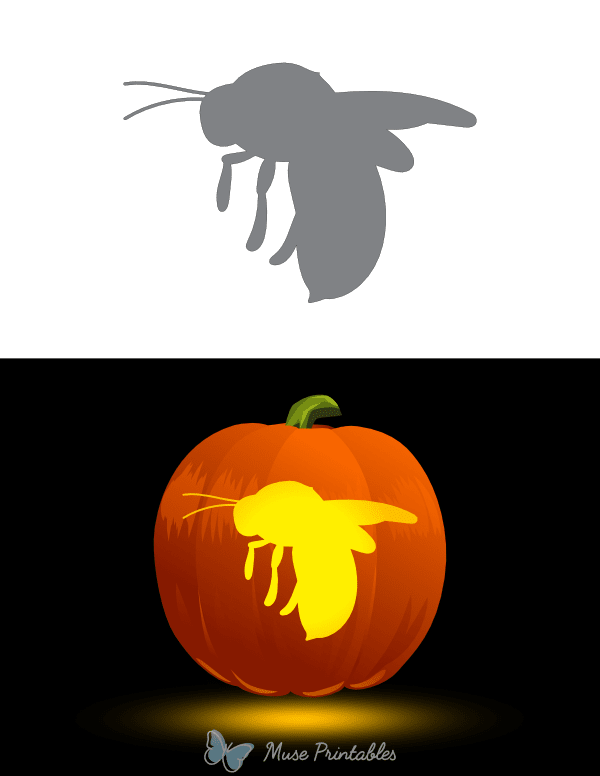 Easy Bee Pumpkin Stencil