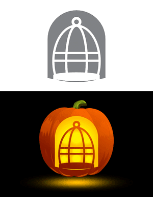 Easy Bird Cage Pumpkin Stencil