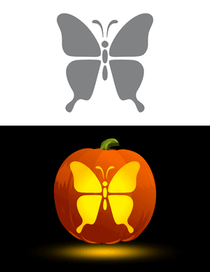 Easy Butterfly Pumpkin Stencil