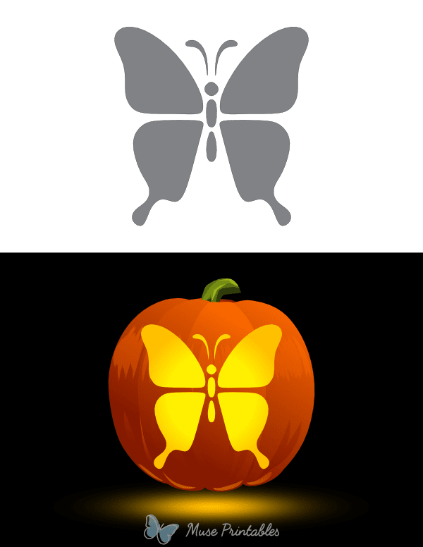 Easy Butterfly Pumpkin Stencil
