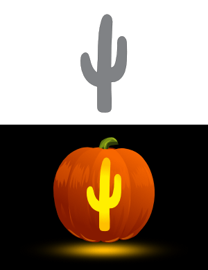 Easy Cactus Pumpkin Stencil
