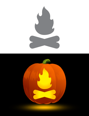 Easy Campfire Pumpkin Stencil