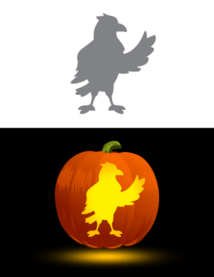 Easy Cartoon Eagle Pumpkin Stencil