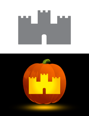 Easy Castle Pumpkin Stencil