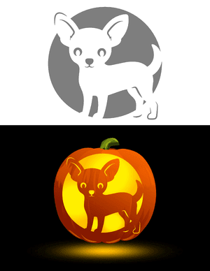 Easy Chihuahua Pumpkin Stencil