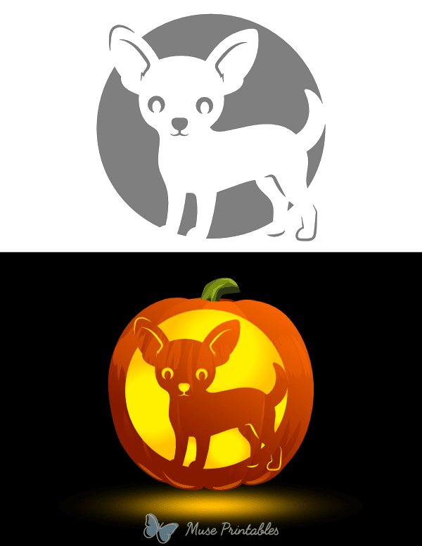 Easy Chihuahua Pumpkin Stencil