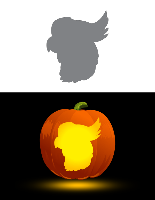 Easy Cockatoo Head Pumpkin Stencil