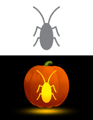 Easy Cockroach Pumpkin Stencil