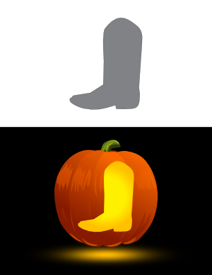Easy Cowboy Boot Pumpkin Stencil