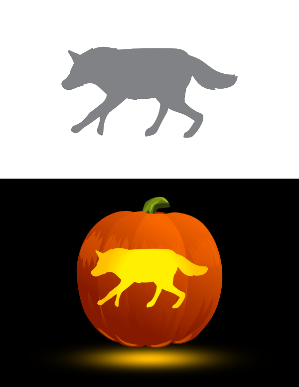 Printable Easy Coyote Pumpkin Stencil