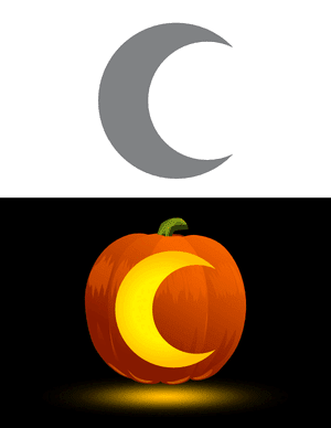 Easy Crescent Moon Pumpkin Stencil