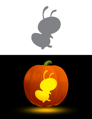 Easy Cute Ant Pumpkin Stencil