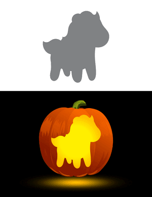 Easy Cute Horse Pumpkin Stencil