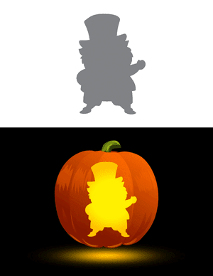 Easy Cute Leprechaun Pumpkin Stencil