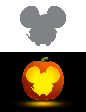 Easy Cute Mouse Pumpkin Stencil