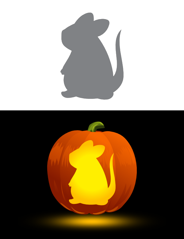 Printable Easy Cute Rat Pumpkin Stencil