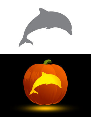 Easy Dolphin Pumpkin Stencil