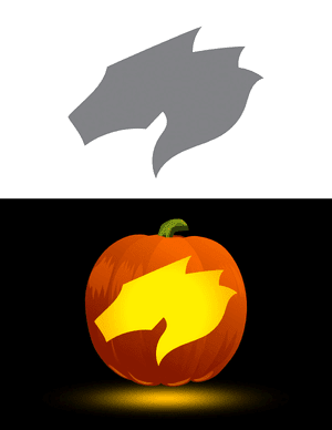 Easy Dragon Head Pumpkin Stencil