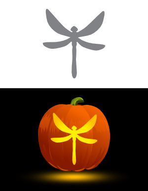 Easy Dragonfly Pumpkin Stencil