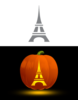 Easy Eiffel Tower Pumpkin Stencil