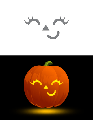 Easy Female Face Pumpkin Stencil