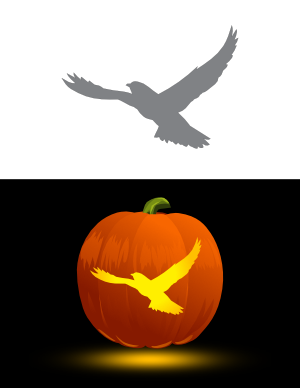 Easy Flying Falcon Pumpkin Stencil