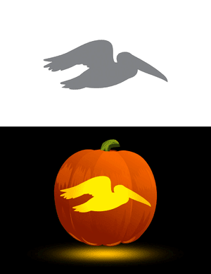 Easy Flying Pelican Pumpkin Stencil