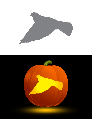 Easy Flying Pigeon Pumpkin Stencil