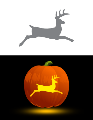 Easy Flying Reindeer Pumpkin Stencil