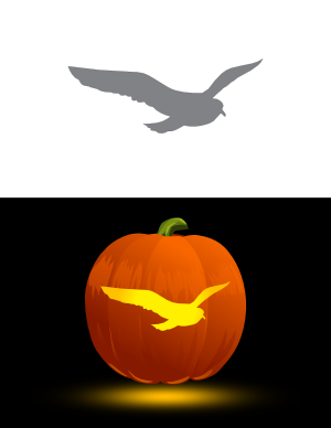 Easy Flying Seagull Pumpkin Stencil
