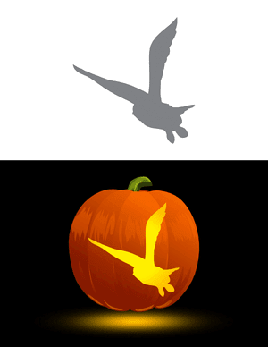 Easy Flying Snowy Owl Pumpkin Stencil