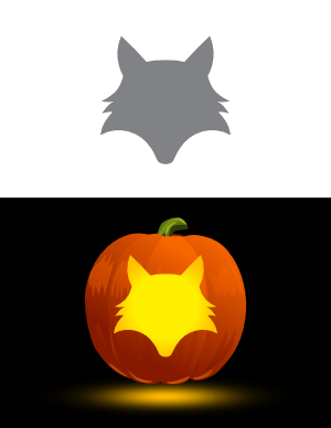 Easy Fox Head Pumpkin Stencil