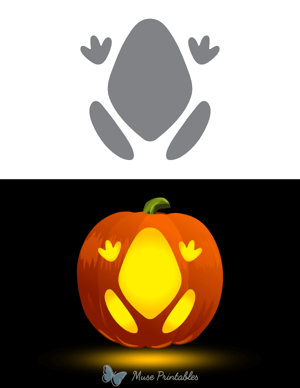 Easy Frog Pumpkin Stencil