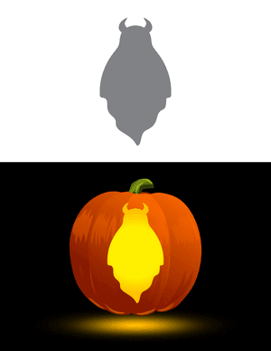 Easy Ghost With Horns Pumpkin Stencil