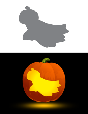 Easy Ghost With Pumpkin Head Pumpkin Stencil