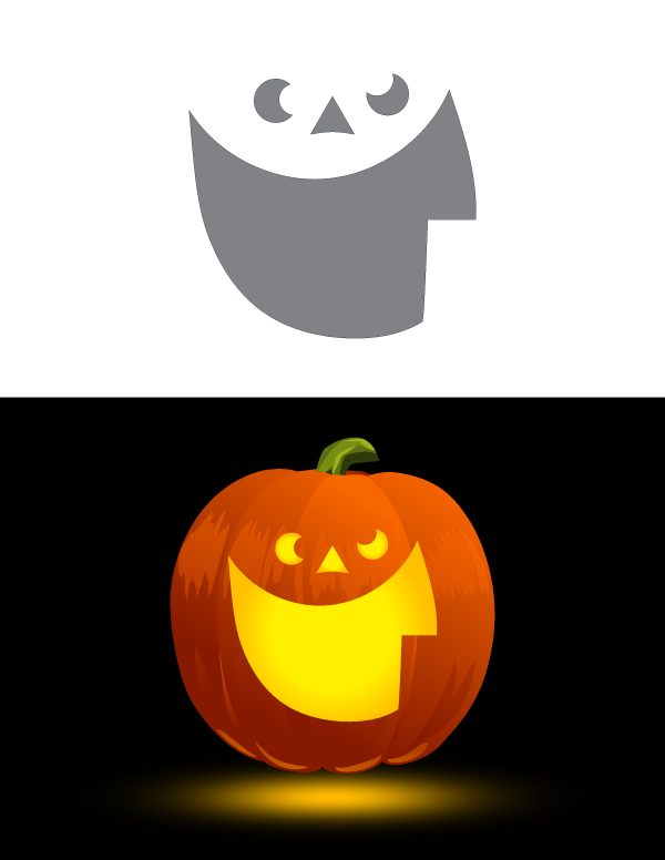 Printable Easy Goofy Face Pumpkin Stencil