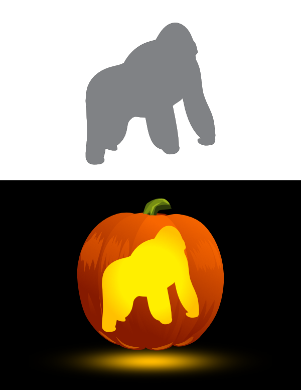 Printable Easy Gorilla Pumpkin Stencil