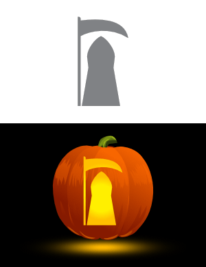 Easy Grim Reaper Pumpkin Stencil