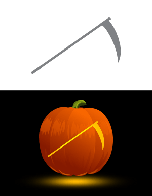 Easy Grim Reaper Scythe Pumpkin Stencil