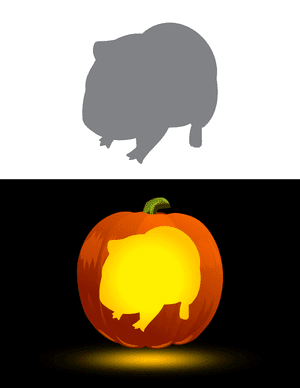 Easy Guinea Pig Pumpkin Stencil