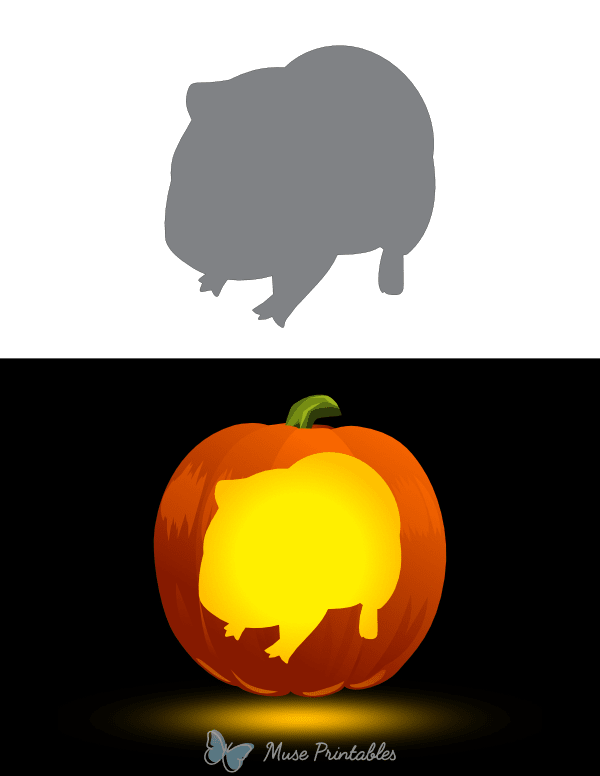 Easy Guinea Pig Pumpkin Stencil