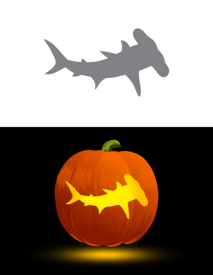 Easy Hammerhead Shark Pumpkin Stencil